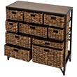 Pemberly Row 10-Drawer Transitional Metal Cabinet in Walnut Finish