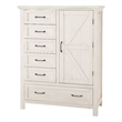 Pemberly Row Traditional Wood Chifforobe in Brushed White Finish
