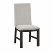 Pemberly Row Wood and Fabric Dining Room Chairs in Antique Black (Set of 2)
