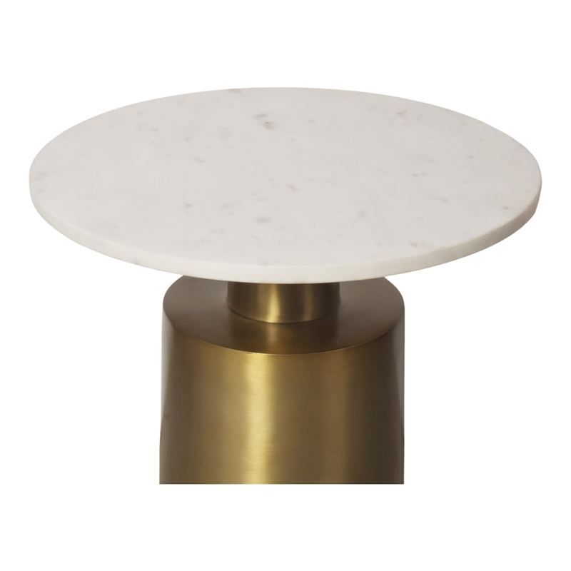 Pemberly Row Contemporary Aluminum France Accent Table in White