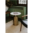 Pemberly Row Contemporary Aluminum France Accent Table in White