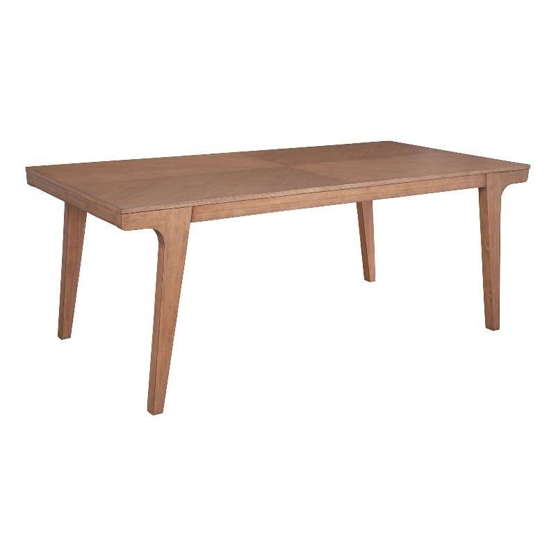 Pemberly Row Contemporary Solid Pine Dining Table in Natural