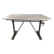 Pemberly Row Sit or Stand Adjustable Desk in Driftwood/Aged Iron