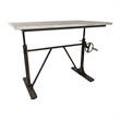 Pemberly Row Sit or Stand Adjustable Desk in Driftwood/Aged Iron