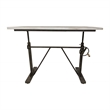 Pemberly Row Sit or Stand Adjustable Desk in Driftwood/Aged Iron