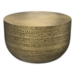 Pemberly Row Boho 30 inch Wide Metal Metal Coffee Table in Antique Gold