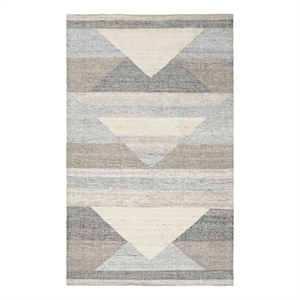 Pemberly Row 96 x 120&quot Geometric Polyester Fabric Area Rug in Gray
