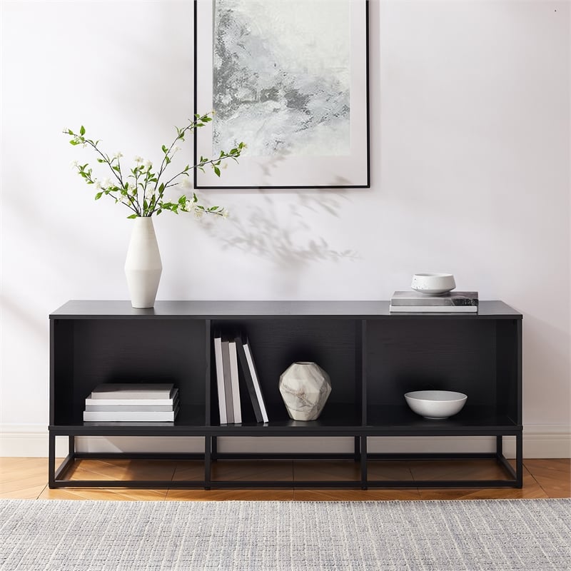 Pemberly Row Large Modern Wood TV stand for TVs up to 65