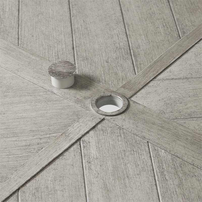 Pemberly Row Modern Metal Outdoor Dining Table in Gray/Matte Black