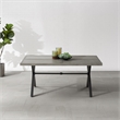 Pemberly Row Modern Metal Outdoor Dining Table in Gray/Matte Black