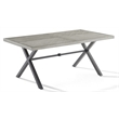 Pemberly Row Modern Metal Outdoor Dining Table in Gray/Matte Black