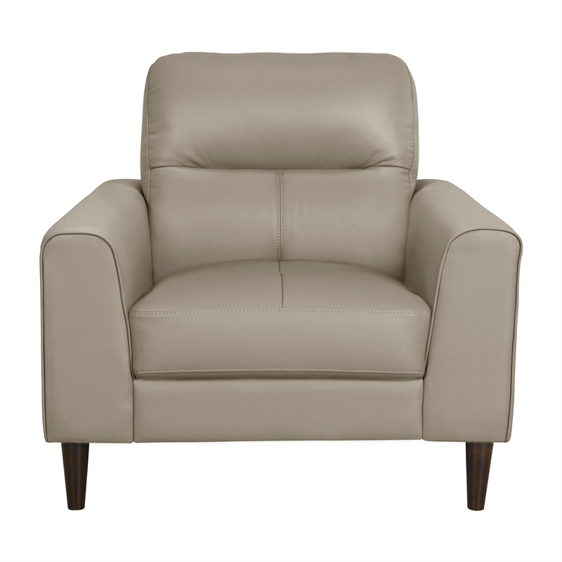 Pemberly Row Modern / Contemporary Leather Match Chair in Latte