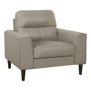 Pemberly Row Modern / Contemporary Leather Match Chair in Latte