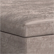 Pemberly Row Vegan Faux Leather Storage Ottoman in Distressed Gray