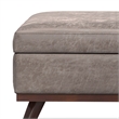 Pemberly Row Vegan Faux Leather Storage Ottoman in Distressed Gray