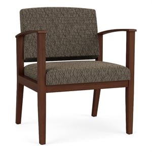 Pemberly Row Reception Waiting Oversize Guest Chair/Walnut Wood/Brown