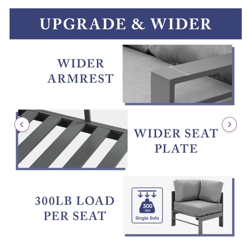 Pemberly Row 4-Piece Outdoor Aluminum & Fabric Conversation Set in Dark Gray