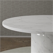 Pemberly Row Modern 60'' Round Marble Dining Table Pedestal Base