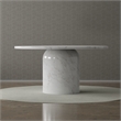 Pemberly Row Modern 60'' Round Marble Dining Table Pedestal Base