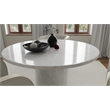 Pemberly Row Modern 60'' Round Marble Dining Table Pedestal Base