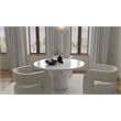 Pemberly Row Modern 60'' Round Marble Dining Table Pedestal Base