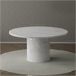 Pemberly Row Modern 60'' Round Marble Dining Table Pedestal Base