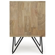 Pemberly Row Solid Mango Wood 20 inch Wide Industrial Nightstand in Natural