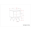 Pemberly Row Solid Mango Wood 20 inch Wide Industrial Nightstand in Natural