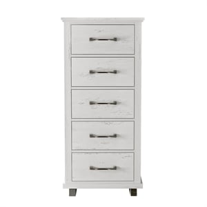 Pemberly Row 24 inch Wide 5-Drawer Tall Dresser - Antique White