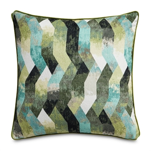 Pemberly Row Modern 19&quot Velvet Pillow - Seagrass Green in Set of 2
