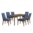 Pemberly Row Modern Solid Wood Rectangle Dining Table in Walnut