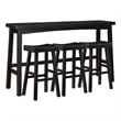 Pemberly Row Modern 4-Piece Pack Wood Pub Height Set in Black