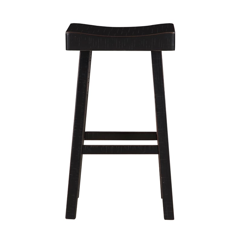 Pemberly Row Modern 4-Piece Pack Wood Pub Height Set in Black