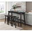 Pemberly Row Modern 4-Piece Pack Wood Pub Height Set in Black
