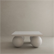 Pemberly Row Contemporary Square Coffee Table Small In Ivory