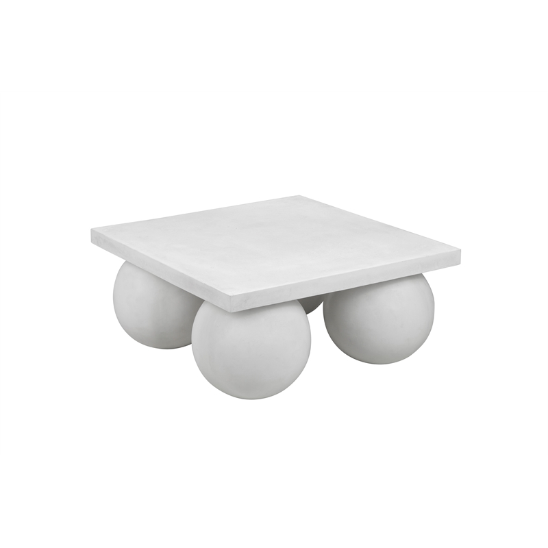 Pemberly Row Contemporary Square Coffee Table Small In Ivory