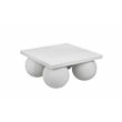 Pemberly Row Contemporary Square Coffee Table Small In Ivory