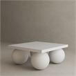 Pemberly Row Contemporary Square Coffee Table Small In Ivory
