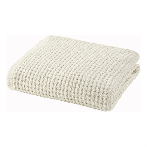 Pemberly Row 50x60&quot Contemporary Chenille Waffle Knit Throw in Ivory
