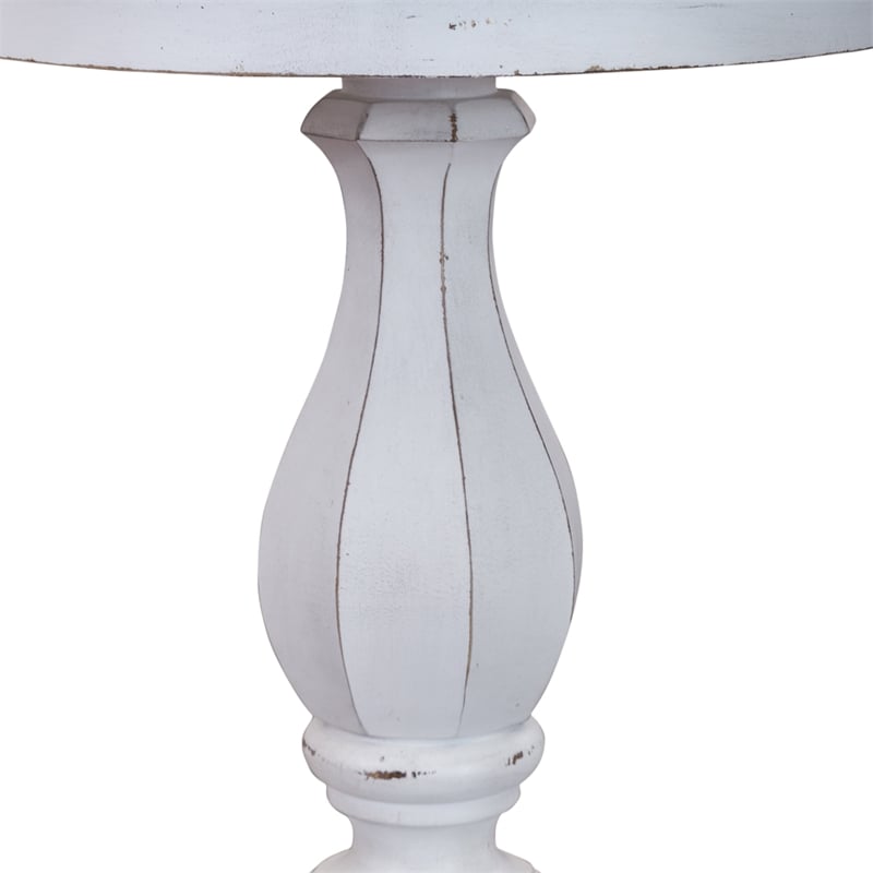 Pemberly Row Contemporary Elegant Round Accent Table in White