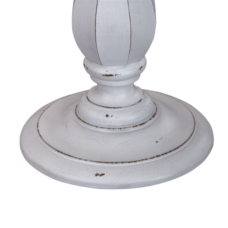 Pemberly Row Contemporary Elegant Round Accent Table in White
