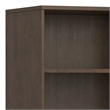 Pemberly Row Solid Hardwood 66x 24 inch Modern 5 Shelf Bookcase in Walnut Brown