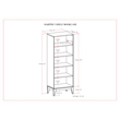 Pemberly Row Solid Hardwood 66x 24 inch Modern 5 Shelf Bookcase in Walnut Brown