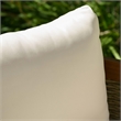 Pemberly Row Wood & Faux Rattan Club Chair Beige Cushions - Brown Oil Finish