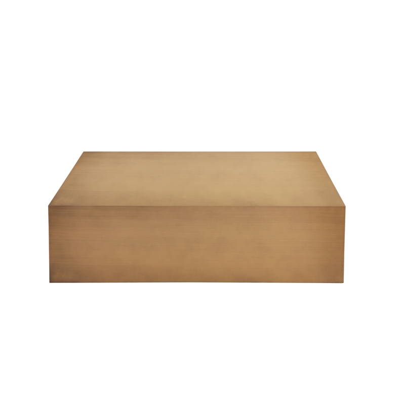 Pemberly Row Modern / Contemporary Coffee Table in Brushed Brass