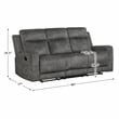 Pemberly Row Microfiber Double Reclining Sofa in Brownish gray