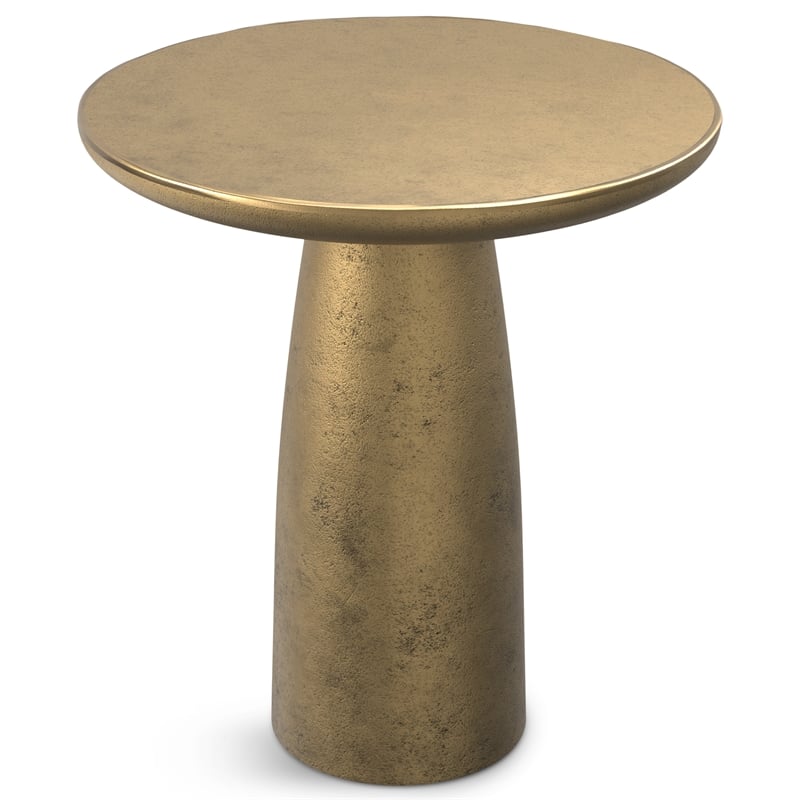 Pemberly Row Contemporary 18 inch Wide Metal Side Table in Antique Brass