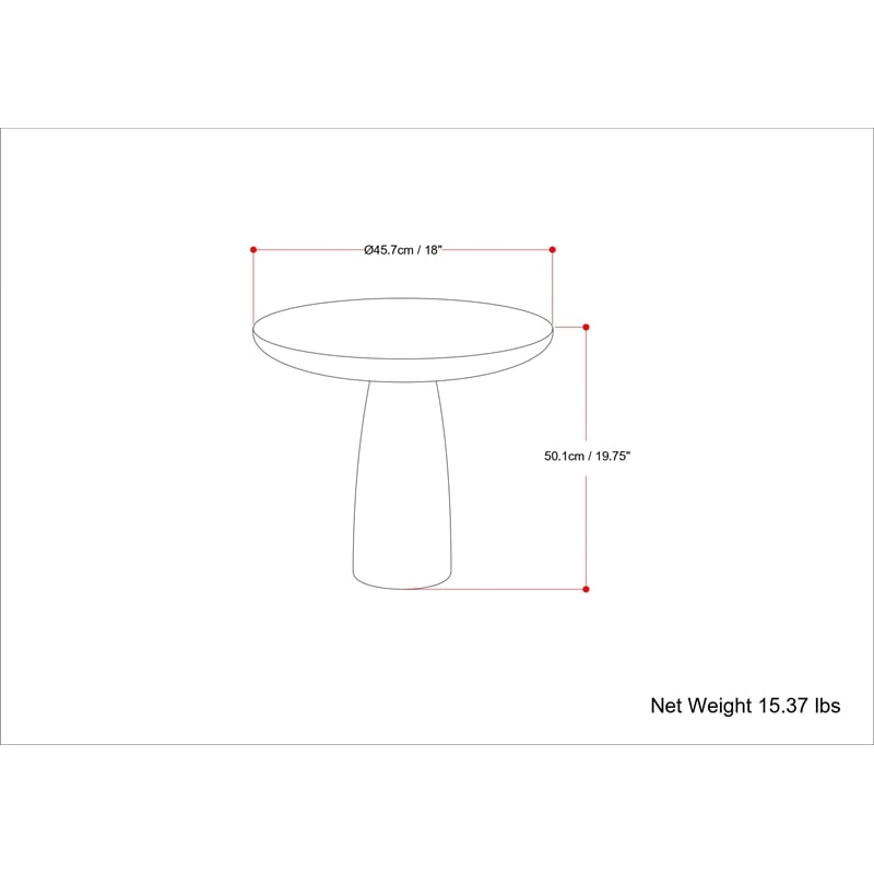 Pemberly Row Contemporary 18 inch Wide Metal Side Table in Antique Brass
