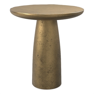 Pemberly Row Contemporary 18 inch Wide Metal Side Table in Antique Brass