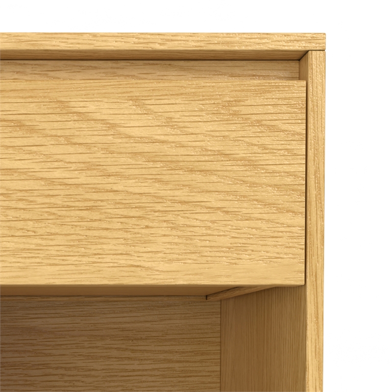 Pemberly Row Modern 20 inch Wide Industrial Nightstand in Oak